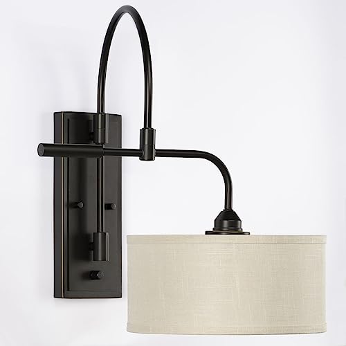 Image of Progress Lighting Kempsey Collection One-Light Swing Arm Wall Bracket,Bronze, 19-3 /4 inch x 12 inch