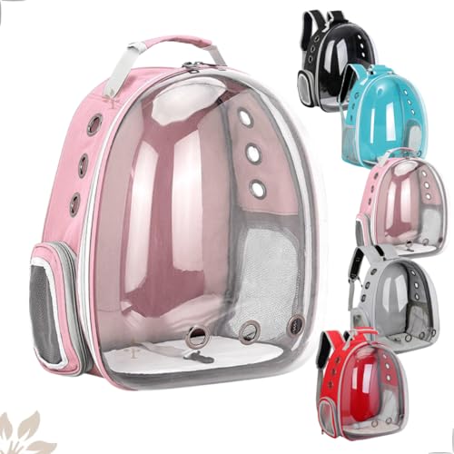 Mochila Pet Acrílico Para Cachorro Gato Cão Visão Panorâmica (Rosa)