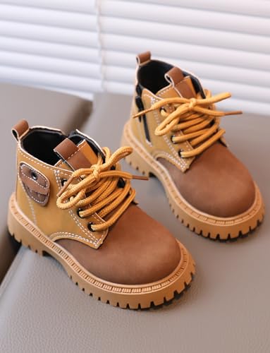 Happy Cherry Infant Boots Boy Autumn Winter Comfort Boots Lace-Up Work Boots High Top Ankle Shoes for Baby Girls2