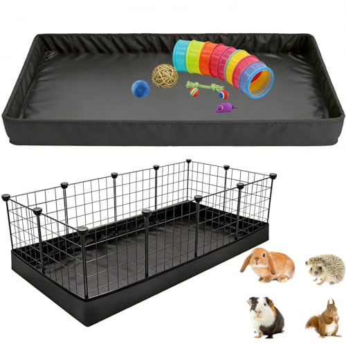 DZWLKJ Guinea Pig Cage Liner Tarp Bottom Waterproof and Washable Base Elastic Cord Also for Rabbits Bunny Chinchesillas Hedgehog Ferrets and Other Small Animals(24x48 inches)