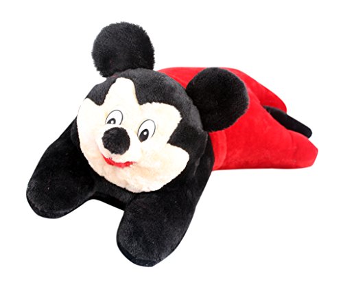 Image of Tickles Favourite Cartoon Mouse Stuffed Soft Fluffy Plush Pillow Cushion for Kids, Boys & Girls (Size: 48 cm, Color: Black & Red)