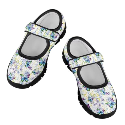 Mary Jane Shoes Girl's Non Slip Lightweight Sneaker Girl Back to School Anti-Skid Sneaker with Magic Sticker