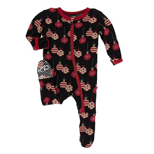 Image of KicKee Pants Print Footie with Zipper, Fitting Long Sleeve Pajama Baby Bodysuit, Ultra Soft Everyday One Piece Loungewear