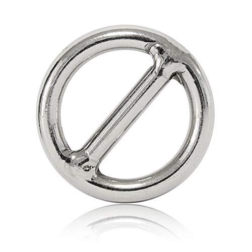 Ganzoo O-Ring mit Steg Metallring für Hunde-Leine und Paracord 550, Stegring aus legiertem Stahl Nicht rostend, Farbe Silber, 20 mm Innen-Durchmesser, 2 Stück