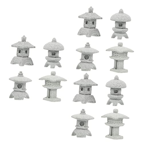 Sculpture en grès modèle pagode pour créer un jardin zen miniature extérieur relaxant