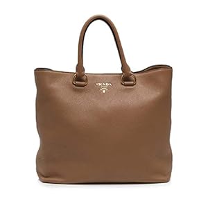Prada Women’s Brown Vitello Phenix Shopping Tote Top Handle Bag Shoulder Bag 1BG865