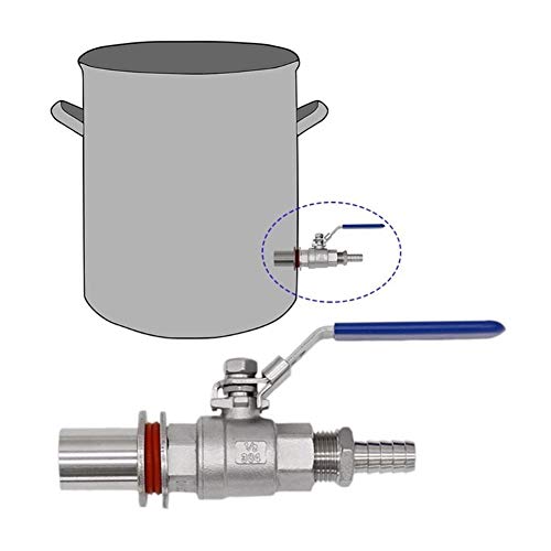 Vanne à bille 1/2 en acier inoxydable 304 compacte pour circuit eau chaude et froide - 4