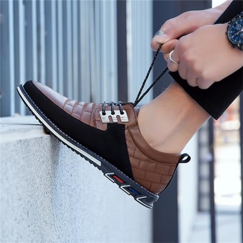 Image of Mens Business Casual Loafers Shoes for Male Lace-up Stylish Work Office Working Oxfords