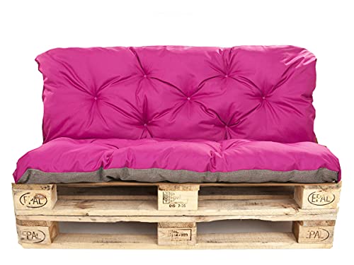 Marca: Generic Cuscini per Pallet da Esterno - Set di Cuscini per Pallet - Set di Cuscini per Pallet da Interno (Cuscino Seduta 120x60 + Schienale 120x60, Rosa)