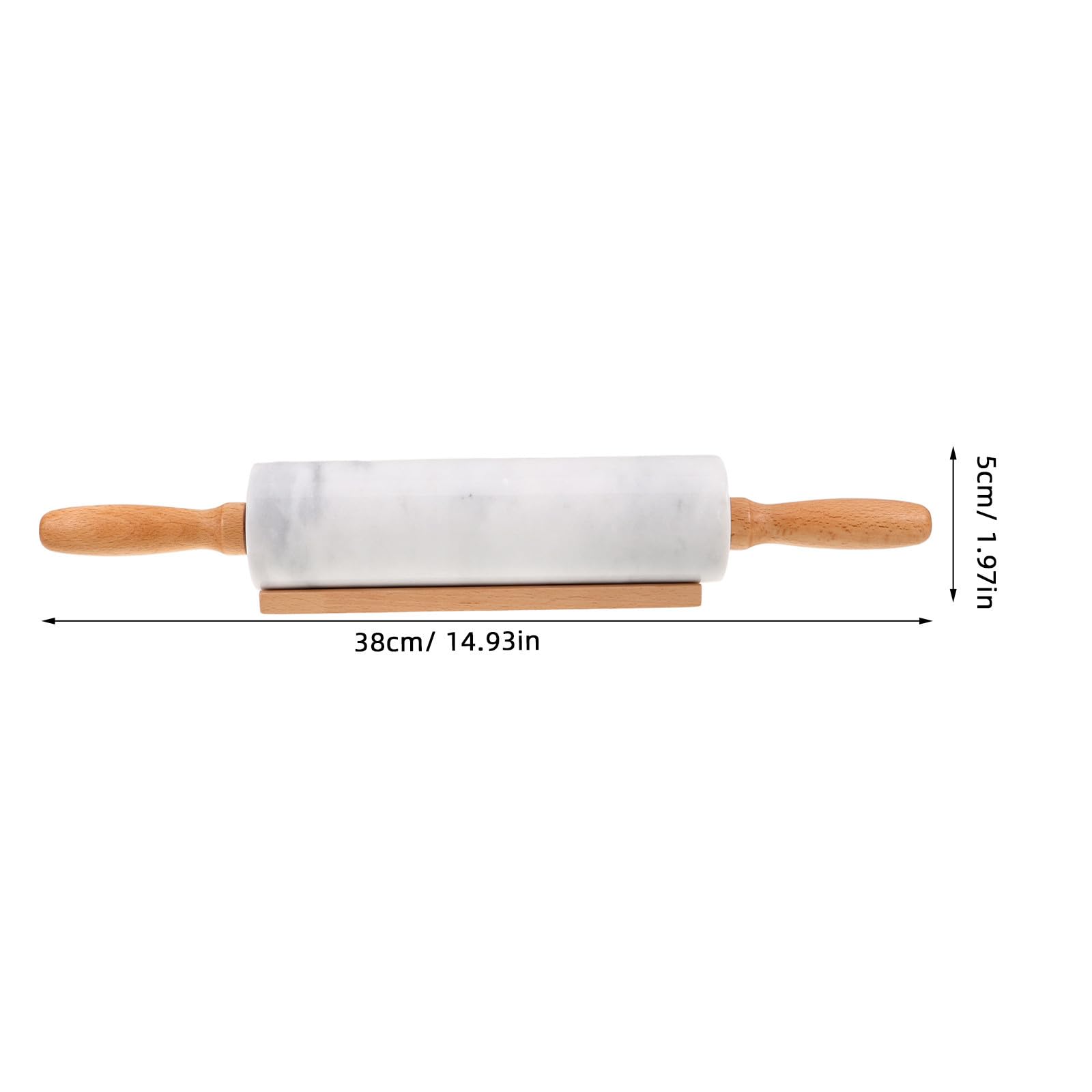 Happyyami Set de 3 Rodillos de Mármol para Masa Agarre Cómodo y Superficie Antiadherente, Ideales para Repostería, Pizza y Pastelería en Cocinas Profesionales