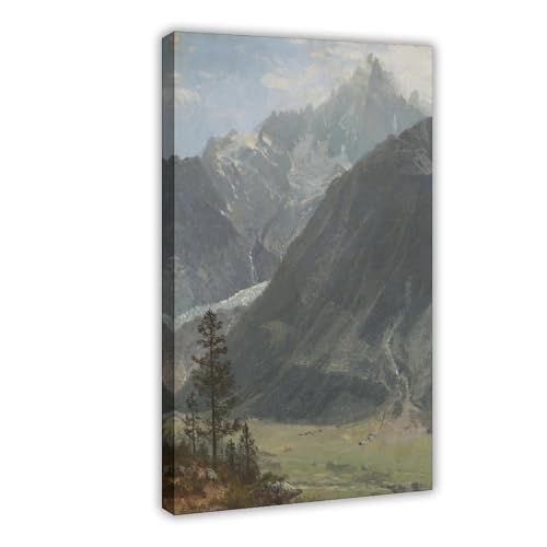 Decoration murale paysage montagne Albert Bierstadt cadre toile salon chambre