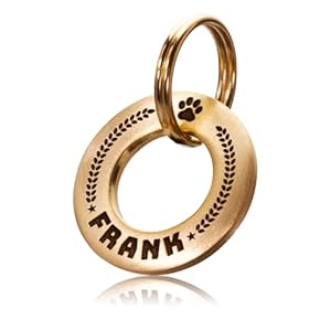 UKR Designs Messing/Edelstahl Hundemarke mit Gravur