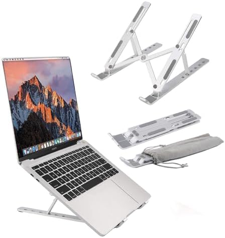 Supporto Laptop In Lega Di Alluminio - Pieghevole, 6 Altezze Regolabili, Antiscivolo - Foto 10