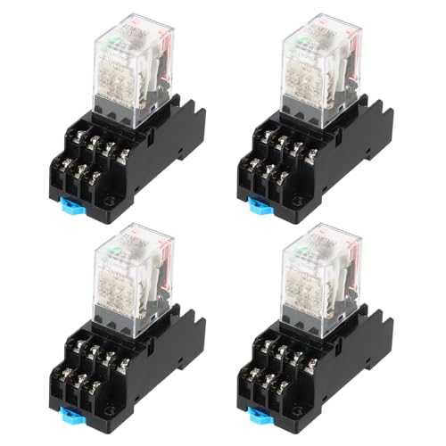 Relais de puissance électromagnétique 14 broches DPDT 4NC 4NO DC24V avec embase