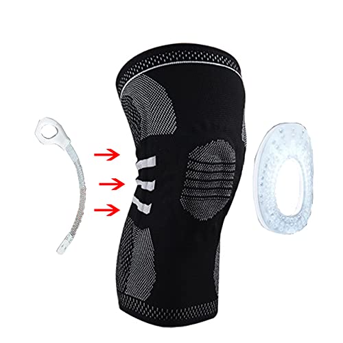 Genouillères compression rotule ménisque sport noir en silicone M