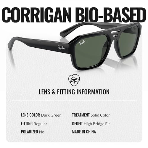 Image of Ray-Ban RB4397 CORRIGAN BIO-BASED Square-Round Shaped Sunglasses for Men & Women with Official RAYBAN Eyewear Kit