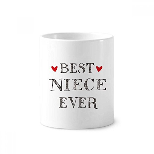 Tasse blanche Meilleure nièce en céramique de 350ml pour stylos et brosses à dents