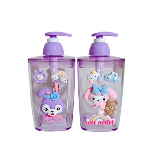 マイメロディ ちゃん シナモロール ポンプ瓶 ポンプボトル シャンプーボトル シャンプーボトル シャワージェルボトル トラベルボトル 詰め替えボトル 詰め替え容器 ハンドソープ ディスペンサー 漏れ防止 簡単取り付け 浴室,1,420ml*2