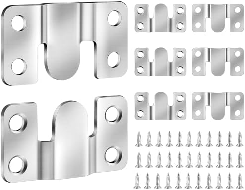 Caianwin 8 Stück Schwerlast Bilderrahmen, 54mm×30mm Bildaufhänger | Edelstahl, Aufhänger, Ineinandergreifend für Foto, Spiegel, Wandhalterung und Möbelverbinder
