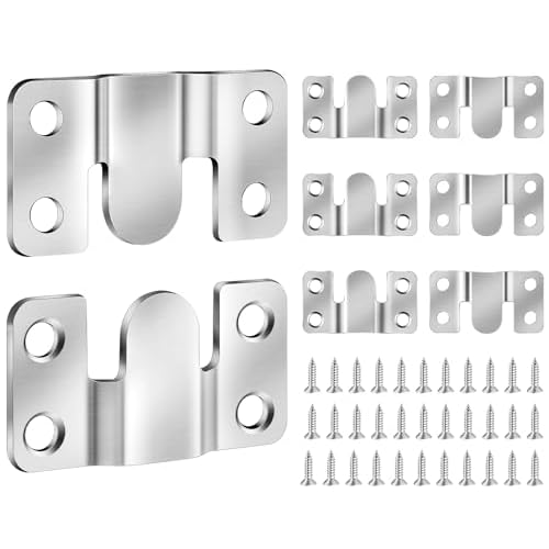 Caianwin 8 Stück Schwerlast Bilderrahmen Aufhänger Edelstahl – Ineinandergreifend für Foto, Spiegel, Wandhalterung und Möbelverbinder (54mm×30mm)