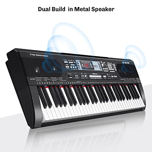 Yoleo Piano Numérique, Clavier Électroniques, 61 Touches avec Support Pupitre Écouteurs et Banc, Clavier Éclairé, Clavier Musical Synthetiseur pour débutants, enfants et adultes- Noir - Les Beatles, Paul McCartney, John Lennon, RIngo Starr, George Harrison Yoleo Piano Numérique, Clavier Électroniques, 61 Touches avec Support Pupitre Écouteurs et Banc, Clavier Éclairé, Clavier Musical Synthetiseur pour débutants, enfants et adultes- Noir – Image 5