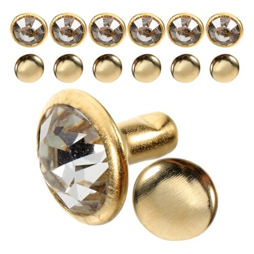 FOMIYES Remaches de Cristal Gemas de Imitación Doble Cara 8 Mm, 100 Piezas para Manualidades en Cuero, Decoración de Bolsos, Cinturones y Zapatos, Kit para Reparación y DIY