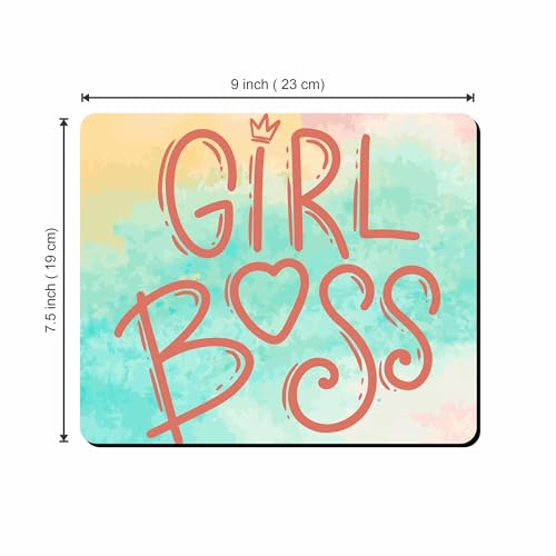 Image of Girl Boss Printed Mouse Pad (9 x 7.5 Inch) | Anti-Slip Rubber Base | Stylish Mouse Mat for Office, Home & Laptop Desk