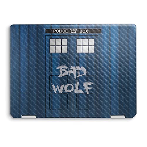 Image of MightySkins Carbon Fiber Skin Compatible with HP Spectre x360 14 inch (2022) Full Wrap Kit - Time Lord Box | Protective, Durable Textured Carbon Fiber Finish | Easy to Apply | Made in The USA