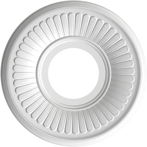Image of Ekena Millwork 10 inchOD x 3 1 /2 inchID x 3 /4 inchP Berkshire Thermoformed PVC Ceiling Medallion (Fits Canopies up to 4 1 /2 inch), Metallic Black Night