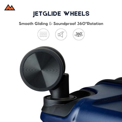 Image of MOVE-MEANT ROAMIFY Medium Cabin Suitcase 66 CM 8 Wheels Number Lock Poly Carbonate Navy Blue Trolley Bag for Men & Women | 360 Degree Wheeling System Luggage | Trolley Bags for Travel