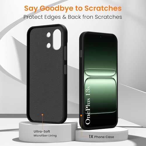 Image of Jkobi Back Cover Case for OnePlus 13S (Textured Grip Design | Micro-Fiber Cloth Inside | Slim and Light Weight | Soft Touch and Feel | Black)