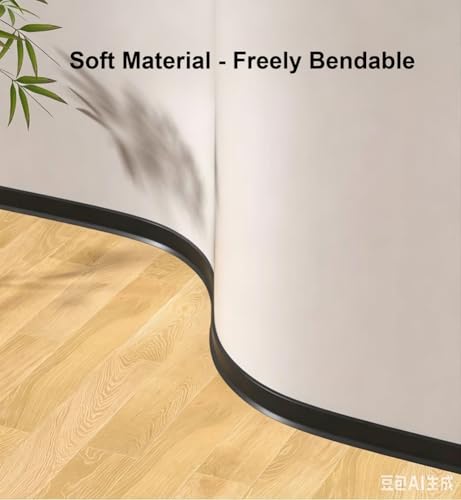 Moldura de pared para techo autoadhesiva con rodapié de pvc flexible y protector contra salpicaduras 5