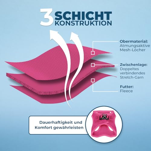 Voyager Step-In Air Hundegeschirr by Best Pet Supplies - All Weather Mesh Step in Vest Harness für kleine und mittlere Hunde, Fuchsia, size S - Brust 37-40 cm
