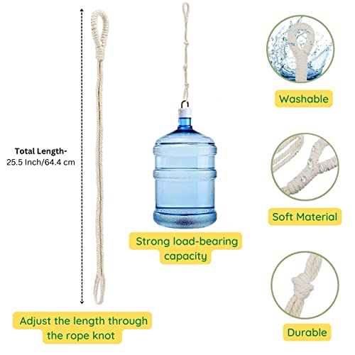 Image of ecofynd Pack of 5 25 inches Cotton Plant Hanger Extender Rope, Hanging Plant Pot Holders, Hanging Planters Extender (Color- Ivory)