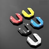 Verbreitertes Motorrad-Seitenständer-Fußpolster aus Aluminiumlegierung mit rutschfestem Gummi für stabiles Motorrad-Parken (blau)