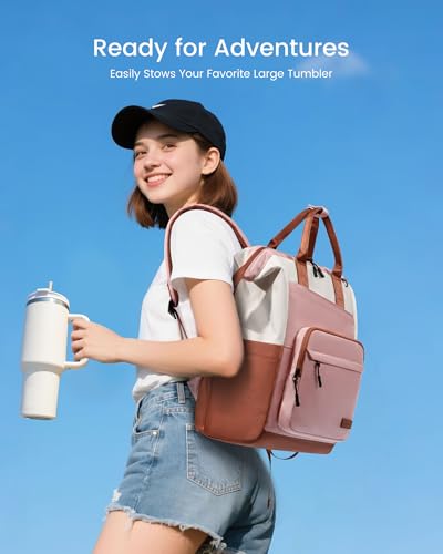Image of LOVEVOOK Laptop Backpack for Women, 15.6 Inch Travel Backpack for Work College Business, Water Resistant Teacher Nurse Bag with Large Capacity, School Bookbag Bags Cute Daypack for Woman Girls