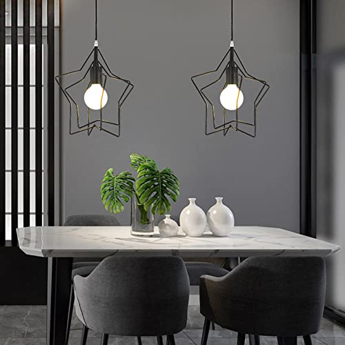 Chandelier de pentagrama minimalista negro para iluminación artística de tocador 5