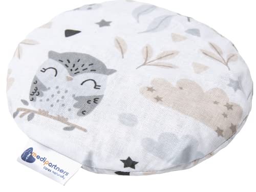 Medi Partners Kirschkernkissen Mikrowelle für Babys 180g rund 15cm Körnerkissen Wärmekissen 100% Baumwolle Öko Natur - Kirschkernkissen Wärme + Kältetherapie Massagetherapie (Lichtung)