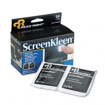 Read+Right%c2%ae+Alcohol-Free+ScreenKleenTM+Wipes+WIPES%2cSCRN%2cCLEANING%2c14%2fBX+(Pack+of10)