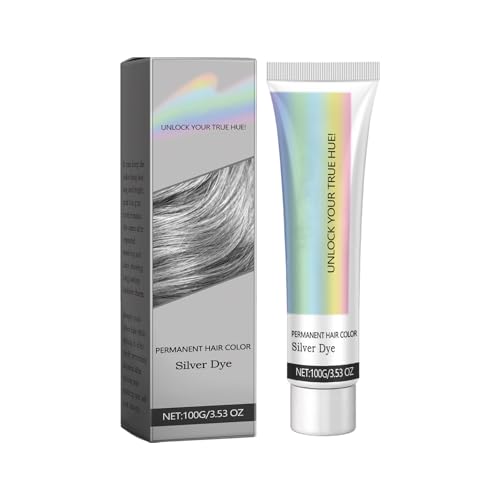 Crema Colorante para Cabello Gris,2 en 1 Extracto de Esencia Natural Tinte de Cabello Plateado,Tóner De Cabello Plateado Para Mujeres Duradero Y Brillante,Fórmula De Acondicionamiento,100 Ml