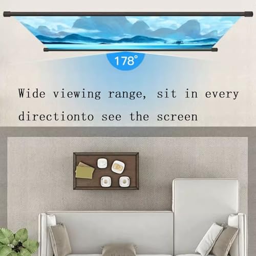 Pantalla de proyector manual 72 pulgadas 16:9 blanca miniatura 5