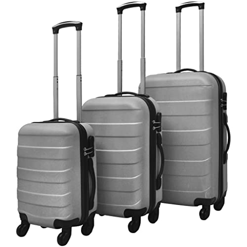 CHARMMA 3 Piece Hardcase Trolley Set Silver