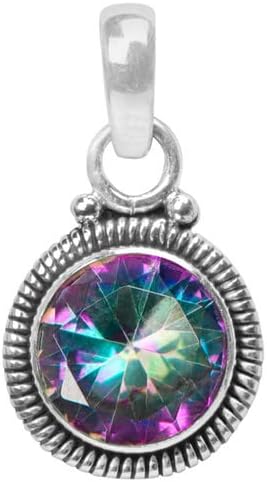 Avicrafts Gemstone 925 Sterling Silver Pendant Necklace For Women Girls- Natural Gemstone Solitaire Handmade Pendant - Image 2