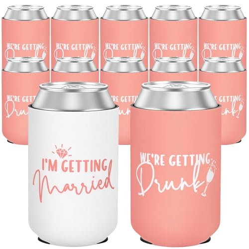 Image of 12 Pcs Bachelorette Party Can Coolers, Neoprene Insulated Can Sleeves Drink Holders for Bridal Shower Decorations, Bachelorette Party Favors for Bride Bridesmaid Gifts, Standard