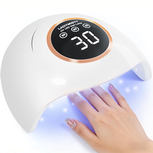LadyMisty 72W UV LED Nail Lamp, 2026 New Upgrade UV Light for Gel Nails with 18 Beads, 3 Timer Nail Dryer, LCD Display, Auto Sensor, Professional Nail Lamps for Gel Polish – Best Gifts, White Lamp