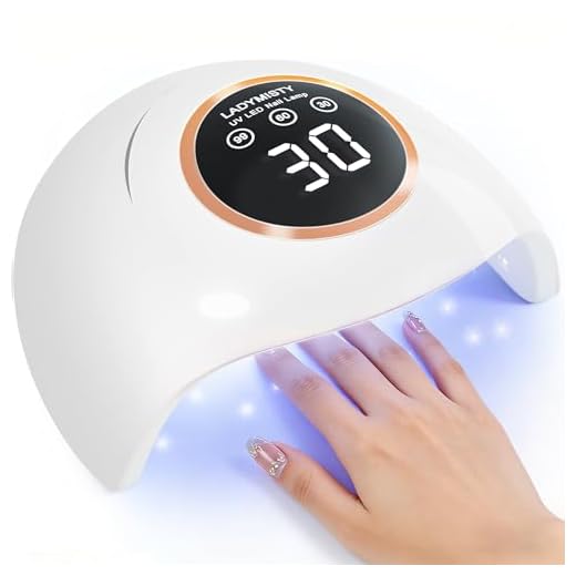LadyMisty 72W UV Nail Lamp, Upgrade UV Light for Gel Nails, 3 Timer Nail Dryer, LCD Display, Smart Sensor, 99s Low-Heat Mode, Nail Lamps for Gel Polish for Beginners, Home DIY Salon Tool