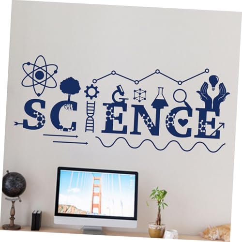 Vinilo decorativo de pared ciencia 99x42 cm PVC azul miniatura 4