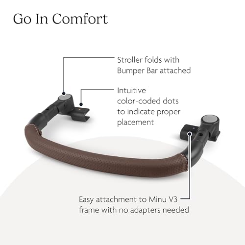 Image of UPPAbaby Bumper Bar for Minu V3 Stroller - Quick Attachment - Folds with Stroller - Chestnut