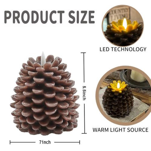 Image of Flameless Candle, Realistic Flickering Warm Glow LED Candle with 6-Hour Cycle Timer, Battery Operated for Romantic Ambiance & Holiday Decor（4 x 5.5 Inch）