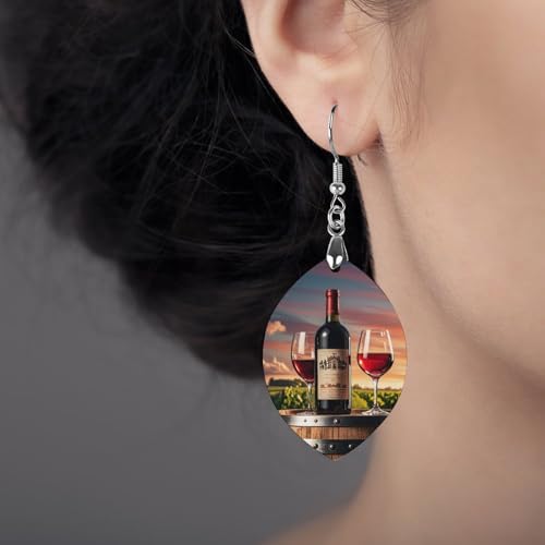 Boucles d'oreilles carlin noir en bois pour fêtes de Noël - 6